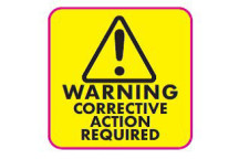 Fire Corrective Action Required` Label Yellow Vinyl Roll (100)