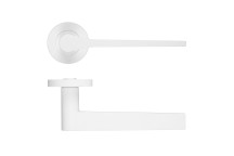 Gio Lever On Round Rose Powder Coated White Finish