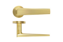 Veloce Lever On Round Rose Satin Brass Finish