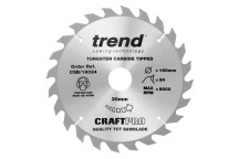 Trend CSB/19024 Craft Saw Blade 190 x 24T x 30mm Bore*