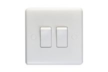 Switch 10A 2 Gang 2 Way White*