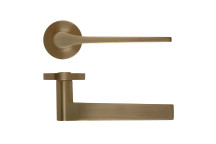 Gio Lever On Round Rose Antique Brass Finish