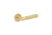 Apennine Lever On Round Rose Antique Brass Finish