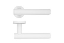 Favo Lever On Round Rose Powder Coated White Finish