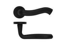 Rococo Lever On Round Rose Oscuro Matt Black Finish