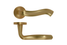 Rococo Lever On Round Rose Antique Brass Finish