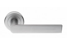 Door Handle Edge Lever On Round Rose SC