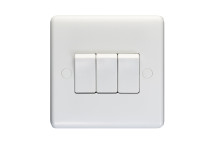 Switch 10A 3 Gang 2 Way White*