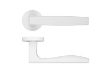 Apennine Lever On Round Rose Powder Coated White Finish