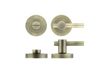 Apennine Lever On Round Rose Antique Brass Finish