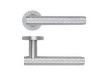 Favo Lever On Round Rose Satin Chrome Finish