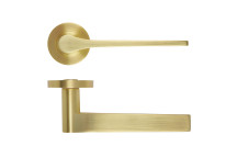 Gio Lever On Round Rose Satin Brass Finish