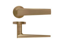 Veloce Lever On Round Rose Antique Brass Finish