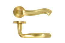 Rococo Lever On Round Rose Satin Brass Finish