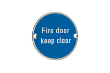 Signage Fire Door Keep Clear Circ SSS 76mm*