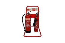 Fire New Double Red Tubular Stand, C/W Sign Plate & Brkts