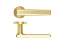 Frigo Lever On Round Rose Satin Brass Finish