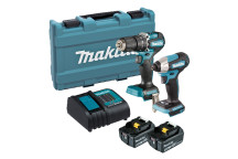 Makita Combi / Impact Driver Twin Kit DLX2414 LXT BL 18v 2 x 5.0amp