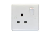 Socket Switched DP 1 Gang 13a White*
