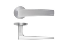Veloce Lever On Round Rose Satin Chrome Finish