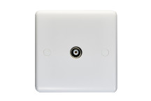 TV Socket Coaxial 1 Gang White*