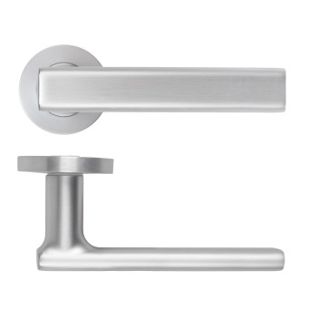 Frigo Lever On Round Rose Satin Chrome Finish