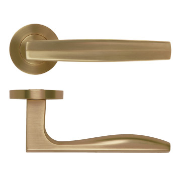 Apennine Lever On Round Rose Antique Brass Finish
