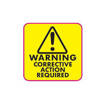 Fire Corrective Action Required` Label Yellow Vinyl Roll (100)