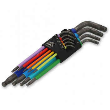 Bahco Long Ball End Coloured Hex L Key 9pc Set 1.5 -10mm*