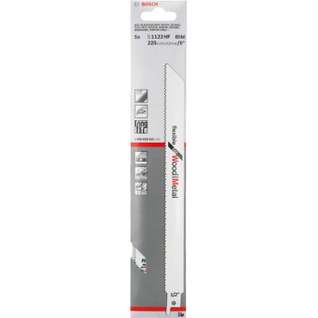 Bosch S1122Hf Recip Saw Blades Wood / Metal 225mm (5)*
