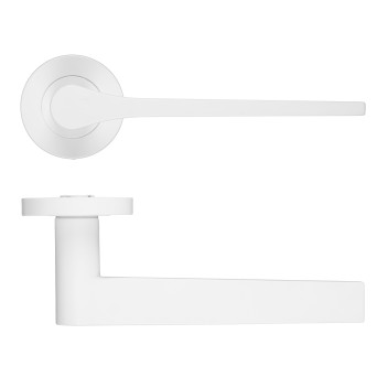 Gio Lever On Round Rose Powder Coated White Finish
