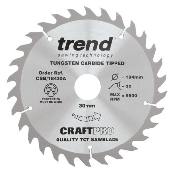 Trend Craft Saw Blade 184Mm X 30T X 30Mm*