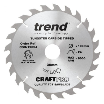 Trend CSB/19024 Craft Saw Blade 190 x 24T x 30mm Bore*