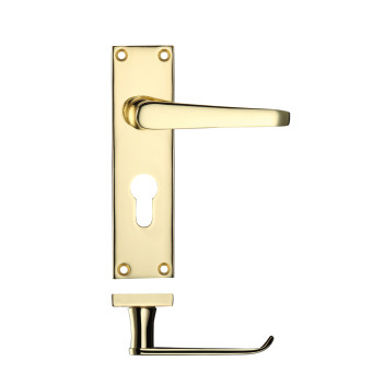 Door Handle Victorian Lever Euro PB*