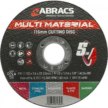 Abracs Disc Multi Material 5 in 1 Cutting 115mm (10)