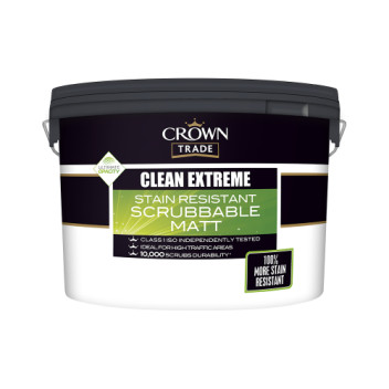 Crown Trade Clean Extreme Scrubbable Matt White 5L