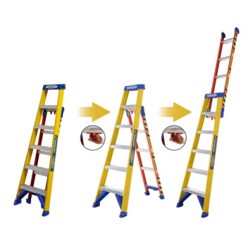 Werner LEANSAFE X3 Fibreglass Combination Stepladder Step/Ext 6T*