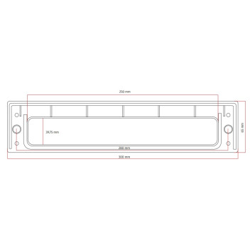 Sleeved Letterplate 40/80 Gold 300 x 65mm*