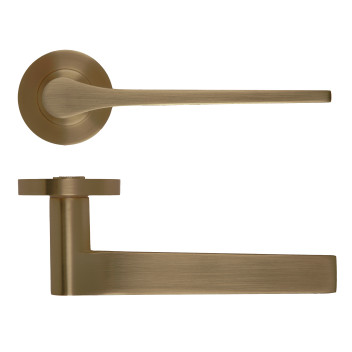 Gio Lever On Round Rose Antique Brass Finish