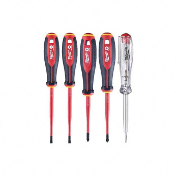 Milwaukee Tri Lobe VDE Screwdriver Set PZ/SLT 5pk*