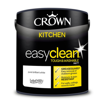 Crown Easy Clean Kitchen Emulsion Brilliant White 2.5l*
