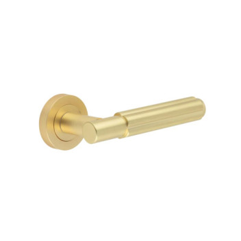 Apennine Lever On Round Rose Antique Brass Finish