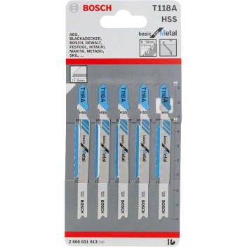 Bosch T118A Basic Cut Jigsaw Blades Metal (5)*