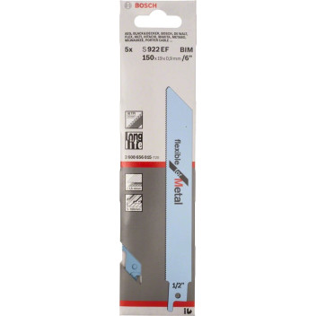 Bosch S922AF Recip Saw Blades Metal 150mm (5)*
