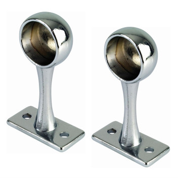 Tube Chrome Round Hanging End Bracket 25mm (2)*