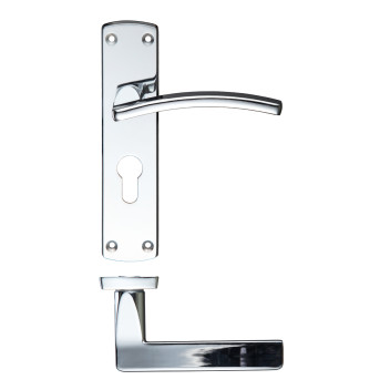 Door Handle Premium Toledo Lever On Plate Euro CP*
