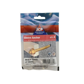 Pre Pack Hex Nut Sleeve Anchor M10 X 75mm (4)