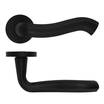 Rococo Lever On Round Rose Oscuro Matt Black Finish