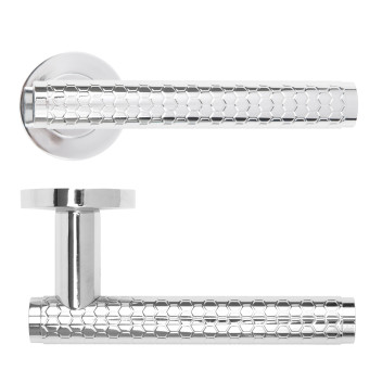 Favo Lever On Round Rose Polished Chrome Finish