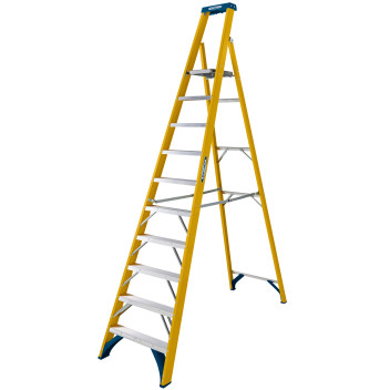Werner 717 Series Fibreglass Platform Stepladder 10 Tread
